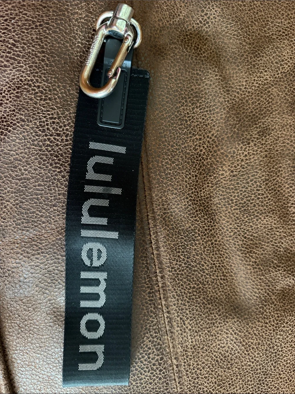 Lululemon Black Logo Strap with Silver Hardware